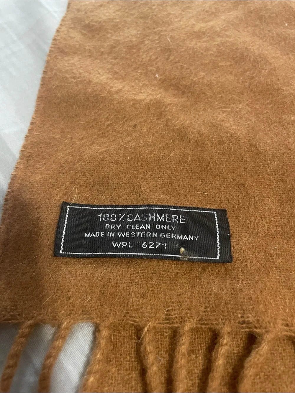 VINTAGE Dior Men's Tan Camel 100% Cashmere Scarf